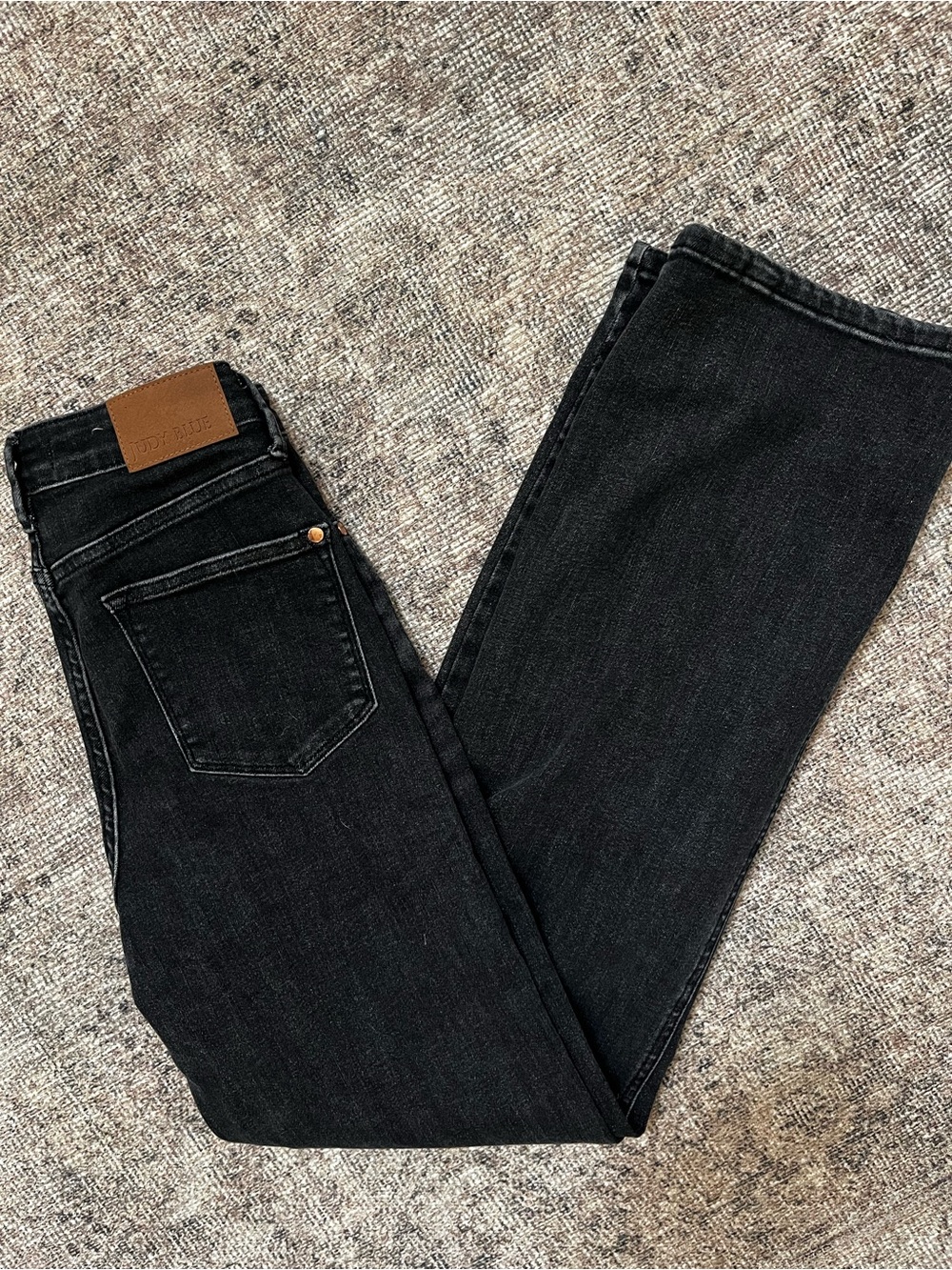 Judy Blue Straight Leg High Rise Black Denim Jeans Stretchy 27x31